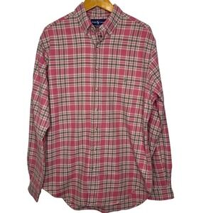Ralph Lauren Classic Fit Flannel Mens LT Pink/Tan Classic Fit